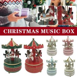 Boxes Christmas Carousel Toy Automatic MerryGoRound Music Boxes Wedding Party Birthday Gift Baby Room Decoration Xmas Home Decor