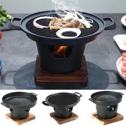 Mini Barbecue Stove Detachable Japanese Alcohol Nonstick BBQ Grill Furnace Roasting Meat Tool for Picnic Camping 240314