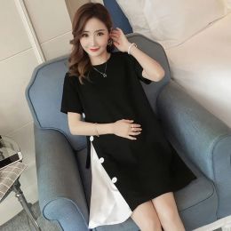Pillows Maternity Dresses Cotton Summer Clothes for Pregnant Women Fashion Assorted Colours Oversized MidLength Casual Pregnancy Vestidos