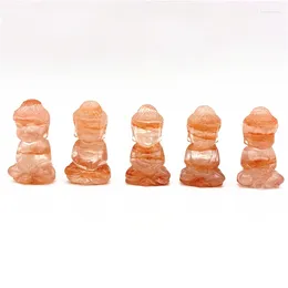 Decorative Figurines Drop 1PC High Quality Natural Fire Quartz Crystal Hand-carved Buddha Polished Stones And Crystals