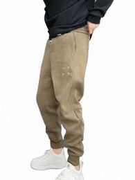 new Autumn Men Embroidery Cargo Pants Man Casual Outdoor Korea Elastic Waist Sweatpants Fi Harem Pants Male Trousers e3E2#