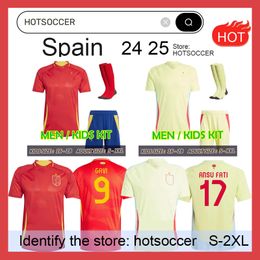 Spain 24 25 Soccer Jersey MORATA FERRAN ASENSIO 2024 Euro Cup SpANiSh National Team Football Shirt 2025 Men Kids Kit Set Home Away Camisetas Espana RODRI OLMO ANSU FATI