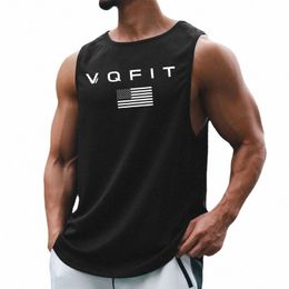gym Vest Men Fitn Tank Top Mens Bodybuilding Clothing Workout Sleevel Shirt Mesh O Neck Sports Stringer Running Singlets e0cb#