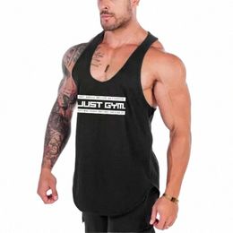 new Summer Brand Mens Running Vest Men Gym Clothing Bodybuilding Fitn Tank Top Sleevel Undershirt Workout Stringer Singlet C6HI#