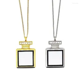 Pendant Necklaces Perfumes Bottle Necklace Sublimation Blanks Po Transfer Printing Couple Jewellery Party Favour Craft