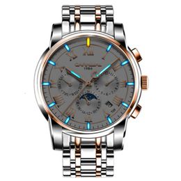 Gentleman Automatic Self-wind Wrist Watch Genuine Carnival Wristwatch Self-luminous Night Light 8799G Men's Tritium Watch242S