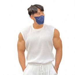 2023 new Men fitn gym Tank top men Fitn sleevel shirt Male black breathable Sports vest Undershirt Gyms Running vest E3QZ#
