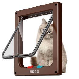 Cages Cat Door Flap Extra Large 11x 9.8in 4 Way Locking Security Flap Door Weatherproof Pet Door Kit for Dog Cat Kitten Puppy Safety