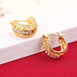 Stud Earrings Selling Leaf Shape Jewelry Gold Color Austrian Crystal For Women Party Daily Wear Accessories