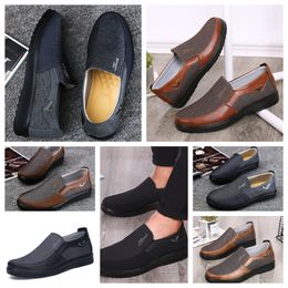 Shoes GAI sneaker Casual Shoes Men Single Business Round Toe Shoe Casual Soft Sole Slipper Flat Men Classic comfortables Leather shoes soft size EUR 38-50