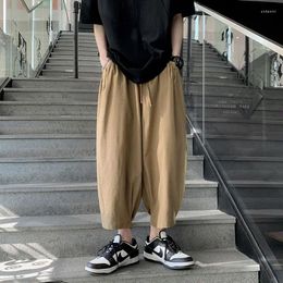 Men's Pants Japanese Retro Harem Summer Casual Loose Wide-leg Pant Straight Nine-point Bloomers Men Trousers Male Clothes