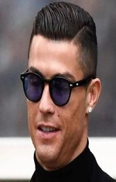 Sunglasses Fashion Ronaldo Men Women Vintage Round Tint Ocean Transparent Blue Lens Brand Design Sun Glasses4306350