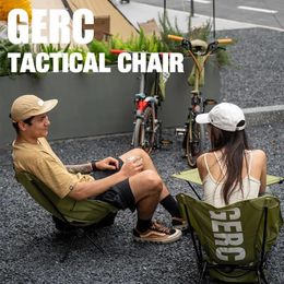 GERC Several Guests Camping Outdoor Riding Lightweight Folding Chair Adult Children Portable Storage Moon Tactical Chair 240319