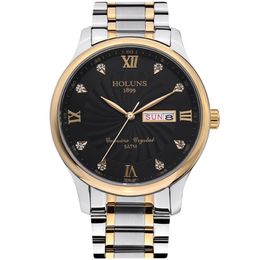 reloj de lujo HOLUNS mens watches top luxury full stainless steel strap quartz mens watches casual simple male wristwatches montre244C