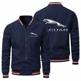 2023 İlkbahar ve Sonbahar Yeni Jaguar Araba Logosu Erkek Ceket Günlük Beyzbol Motosiklet Yarışı Takımı Erkekler Giyim Bombacı Ceket C0YQ#