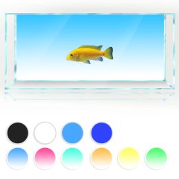 Decorations Fish Tank Background White Yellow Green Blue Black Gradient Simple Printing Wallpaper Aquarium Backdrop Decorations PVC