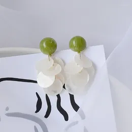 Stud Earrings Shiny Side Accessories Shell Geometric For Women Fashion Jewelry Acrylic Beads