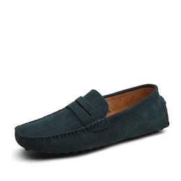 Men Casual Shoes Espadrilles Triple Black White Brown Wine Red Navy Khaki Mens Suede Leather Sneakers Slip On Boat Shoe Outdoor Flat Driving Jogging Walking 38-52 A139