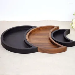 Plates Wooden Dried Fruit Tray Household Moon Meal Sorting And Storage Box Decorative