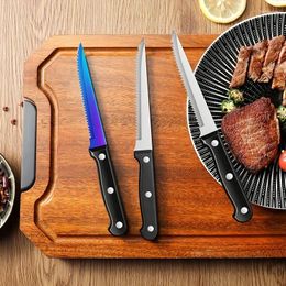 Knives PLYS Stainless Steel Steak Knife And Fork Set Serrated Couple Western Cutlery Home WY9195