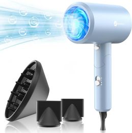 1800 Watt Professional Ionic Hair Dryer for Hair Care 3 Magnetic Attachments for Home Salon and Travel Use 240313