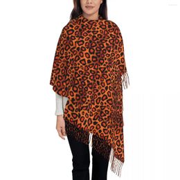 Scarves Warm Soft Scarf Winter Orange Leopard Shawl Wrap Animal Skin Print Custom DIY Bufanda Mujer Unisex Headwear