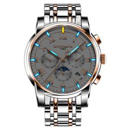 Gentleman Automatic Self-wind Wrist Watch Genuine Carnival Wristwatch Self-luminous Night Light 8799G Men's Tritium Watch280P