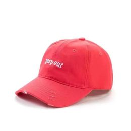 Versatile baseball cap with embroidered letters for both men and women, simple and fashionable, showing face, small sunscreen duckbill cap tn