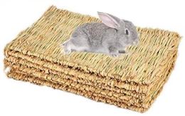 Cages Rabbit Mat Grass Mats for Rabbits,bunny Chew Toys for Small Pet Hay & Grass,safe & Edible Rabbit Mats for Cages