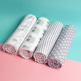 4PcsLot Kids Diapers Muslin Swaddle 100 Cotton Flannel For borns Kid Pography Blankets born Wrap 240322