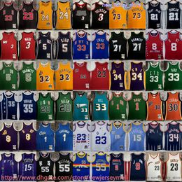 Printed Classic Retro Basketball Bryant Jersey Erving Pierce Hill Francis Olajuwon Johnson Westbrook Webber Bibby Williams Duncan West Stockton Malone Drexler