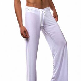 20231 Men Yoga Running Pants Spring Summer Ice Silk Sweatpants Gym Yoga Fitn Casual Pants Men's Solid Drawstring Trousers c4m6#