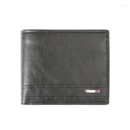 Wallets Wallet Men PU Plain Patchwork Two Foldable Short Holder Mix Colour