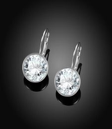 Bella Piercing Dangle Earrings Rose Gold Color Jewelry For Women White Crystals From Austria Fashion Stud Earrings Party Jewelry A9636073