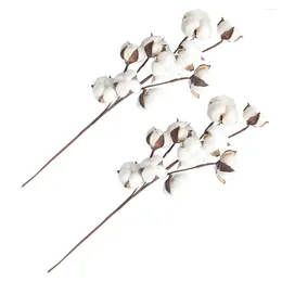 Decorative Flowers 10 Heads Home Decor DIY Wedding Decoration Cotton Filler Floral Bamboo Simulation Flower Dried Stems