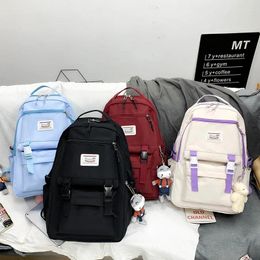 Backpack Outdoor Travel Lightweight Large Capacity Backbags Student Shoulder Bags School Packs 2024 Spring Solid Color