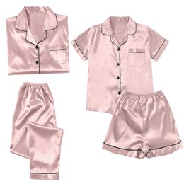 4pcs Pajamas For Women Set Womens Pajamas Plus Size Pajamas For Women Casual Pajamas Womens Lace Women Shorts And Shirt Set 240314