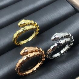 Cluster Rings Europe America Designer Luxury Women Lady Brass Smooth Surface Elastic Single Circle Snake Snakelike Thin Ring Size US5-US9