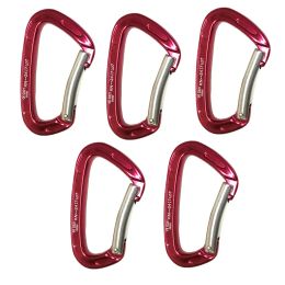 Accessories 2/5PCS 24KN Bent Gate Outdoor Mountaineering Climbing Carabiner Mountaineering Rappelling Rescue Caving Aluminum Locking