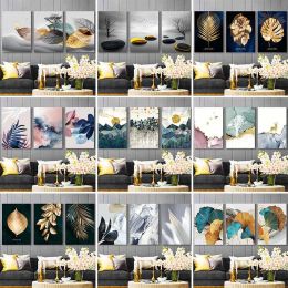 Stitch abstract plant leaves diamond painting triptych 5d diy full square round drill mosaic embroidery flowers home decor AA3474