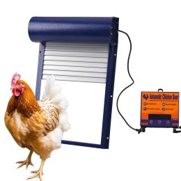 Accessories Automatic Chicken Coop Door Solar Powerd Metal Rolling Curtain Chicken House Door with Timer for Chicken Duck Poultry 220V/110V