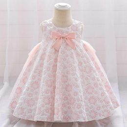 Girl Dresses Toddler Cute Ceremony 1st Birthday Dress For Baby Clothes Baptism Bow Princess Girls Party Wedding Gown 0-2Y