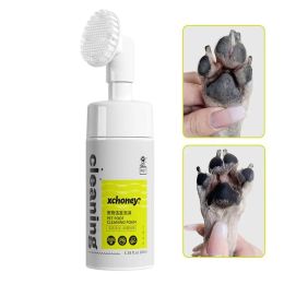 Diapers Pet Foot Cleaner Dogs Cats Nowash Paw Foam Washing Proucts Herbal Extract Paw Care Silicone Head Massager Grooming Supplies