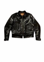 tailor Brando 22-089 Italian Tea Core Horse Leather TALON Solid Copper Zipper Retro Classic Aviator Jacket K9Rh#