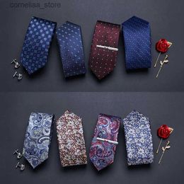Neck Ties Neck Ties Newly designed mens printed pattern tie 7.5cm necklace polyester jacquard Gravatas wedding tie suitable for the workplace Y240325