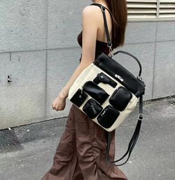 Backpack Selling Designer Motorcycle Multi-pocket Unisex Canvas School Bag Document Handbags Crossbody Bags For Women