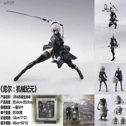 Action Toy Figures 14cm Nier Automata Yoka No.2 Type B 2B Combat Action Character PVC Toy Collection Doll Cartoon Model Christmas GiftC24325