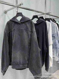 Designer High version 22 autumnwinter 3B letter printed couple, reworked washed and worn-out denim jacket IPON