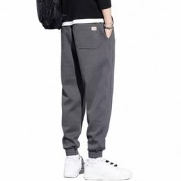men Casual Pants Men's Thick Warm Patchwork Ankle-banded Drawstring Sweatpants with Deep Crotch Pockets Casual Sporty Mid Waist r6KK#