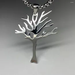 Pendant Necklaces Titanium Steel Tree Of Life Necklace Hip Hop Style High Quality Stainless Jewelry For Men And Women
